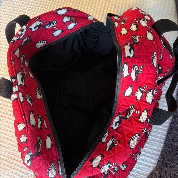 Vera Bradley Red Quilted Penguin Travel Bag - Picture 3 of 4